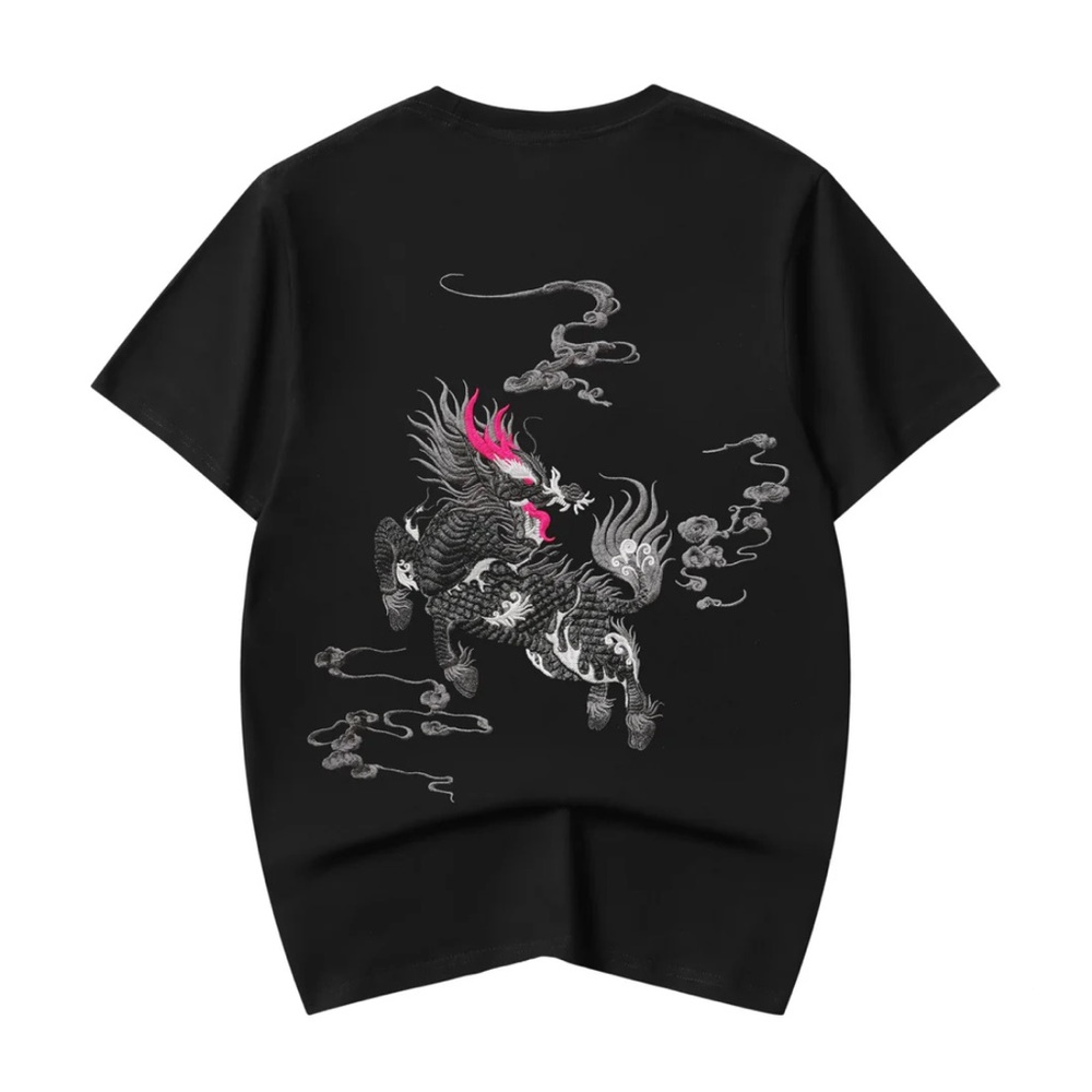 NIEPCE Black KH870 KIRIN EMBROIDERED TEE Men’s Size Small